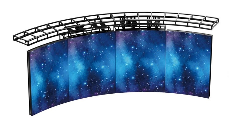Curved Track Telescoping LED Wall